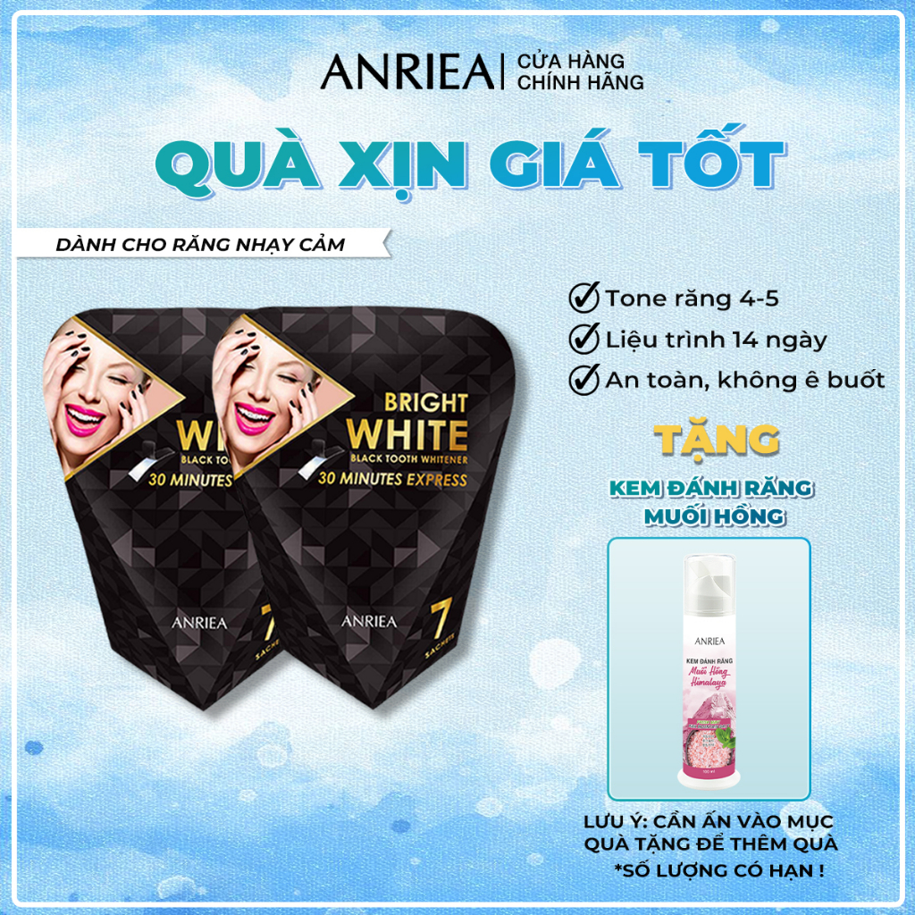 Liệu trình miếng dán trắng răng Anriea 14 ngày an toàn, không hại men răng - Chính hãng 2A02