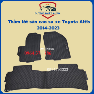 Thảm trải sàn, lót sàn cao su xe Toyota Corolla Altis 2010 - 2021, 2023 - Hàng cao su đúc không mùi - Mẫu Nissin