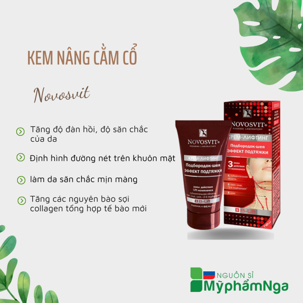 Kem Nâng Cằm Cổ Novosvit Nga nâng cơ giảm nhăn chống Chảy Xệ