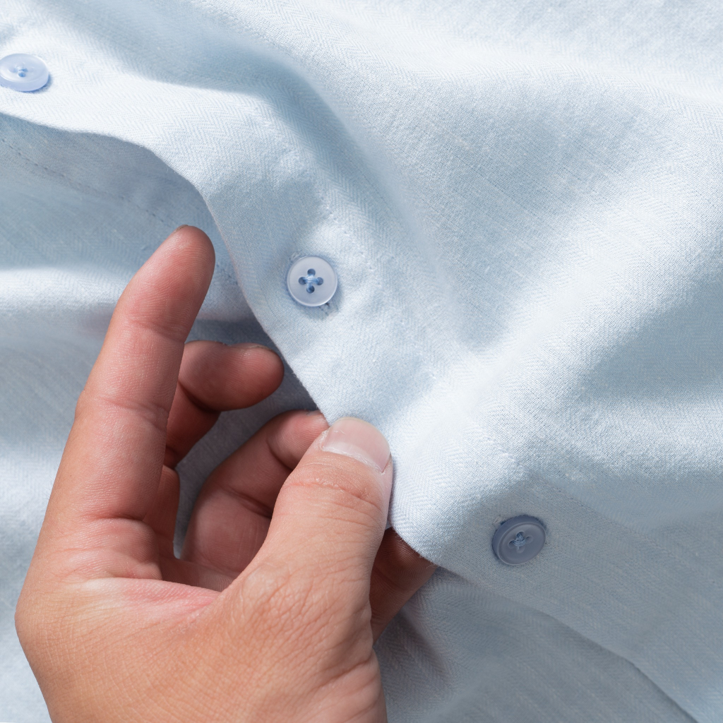 Áo sơ mi linen ROZILEN tay ngắn mềm mịn thoáng mát, form regular, form regular - Bravery