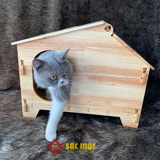 Chuồng chó, mèo, nhà cho thú cưng, nhà cho pet, nhà bằng gỗ lắp ghép, cao cấp giá rẻ size S