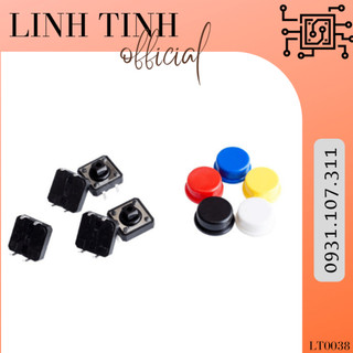 Nút nhấn 4 chân kích thước 12x12 kèm nắp