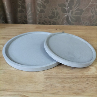 Đĩa lót chậu ximang trồng cây để bàn, treo ban công, treo tường, thiết kế tinh tế kích thước 12-16cm