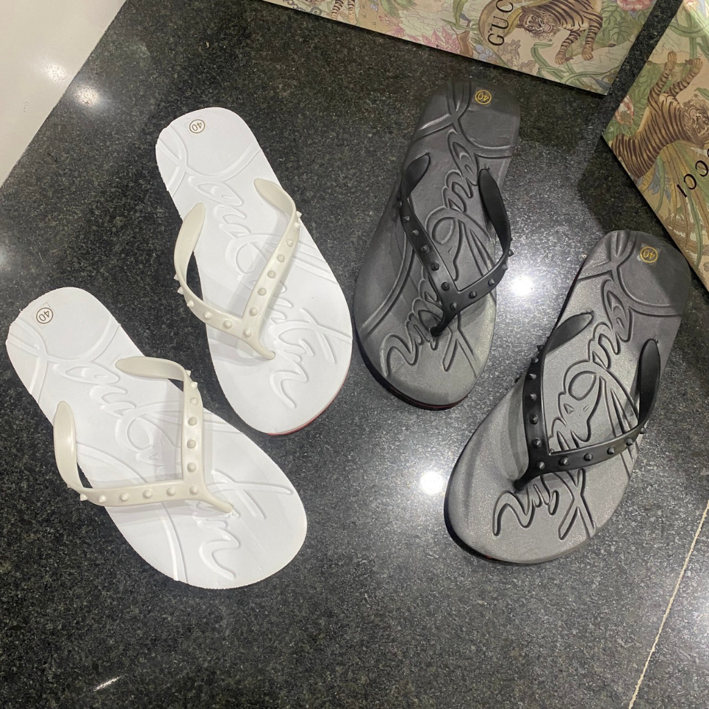 Tông louboutin nam dép xỏ ngon lbt đinh đễ chữ chống trơn trượt