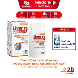 Viên uống bổ gan giải độc gan Faroson Liver 9 - hỗ trợ chức năng gan Chiết xuất atiso, kế sữa, l-glutathione Liver9