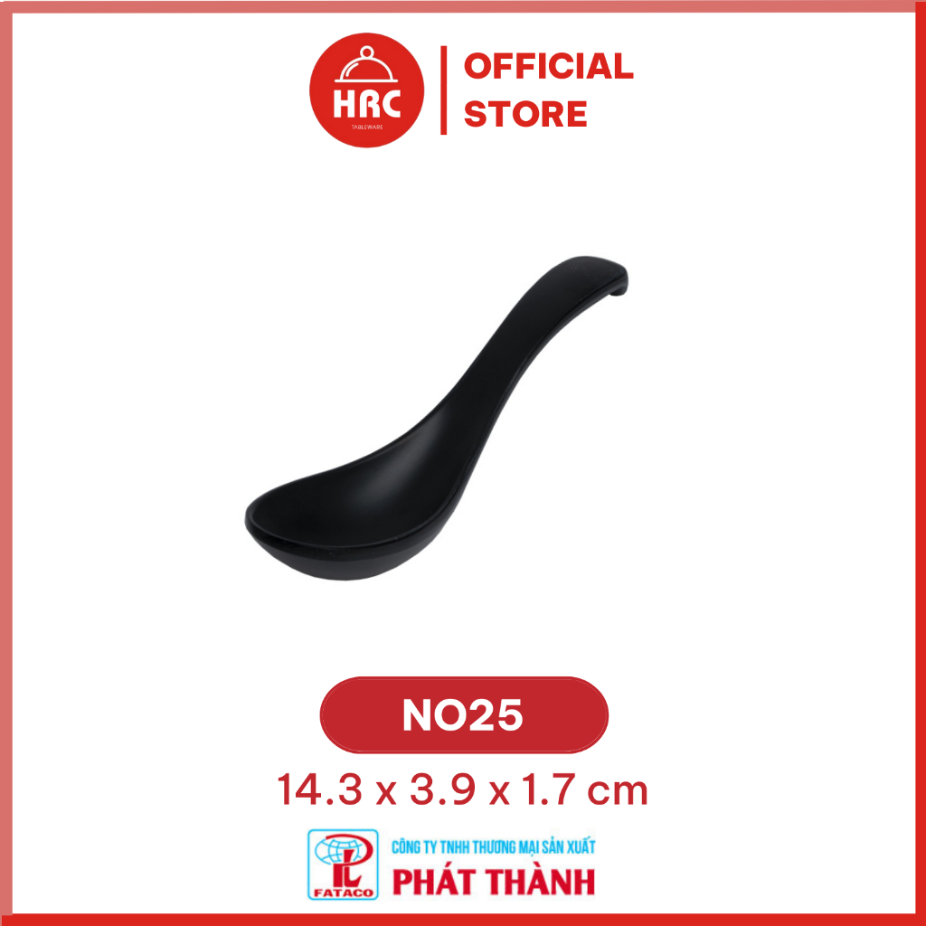 Thìa muỗng ăn cơm nhựa Phíp melamine màu đen nhám xinh xắn bền đẹp fataco
