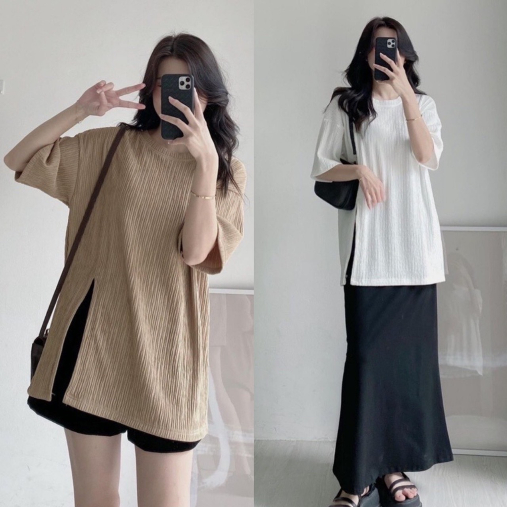 Áo phông xốp xẻ tà 1 bên Maia.clothes 490.49