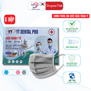Khẩu trang y tế 4D KF94( HỘP )4 lớp có giấy lọc kháng khuẩn màu xanh, xám, trắng, đen thùng 300 chiếc - Dental Mask