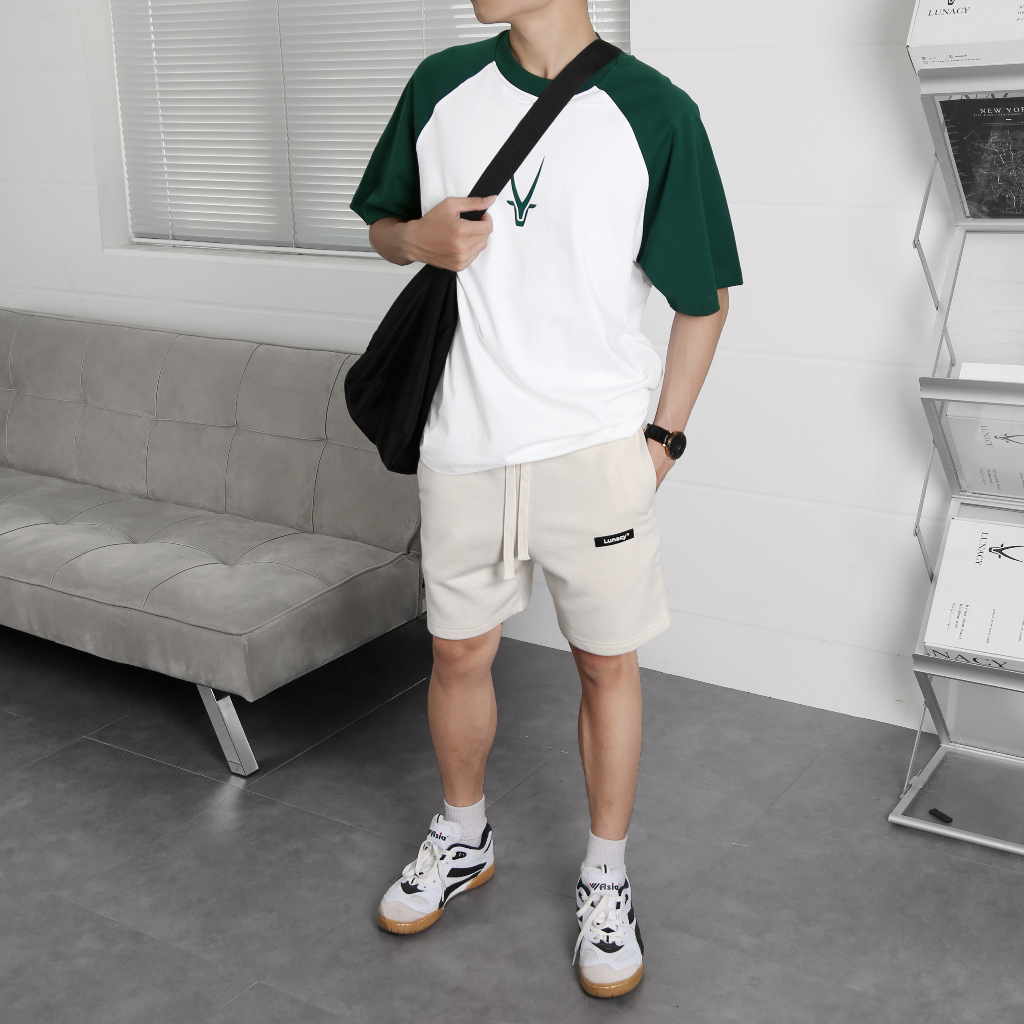 Quần Short Unisex in tag cao su Nam Nữ Oversize phong cách đường phố LUNACY