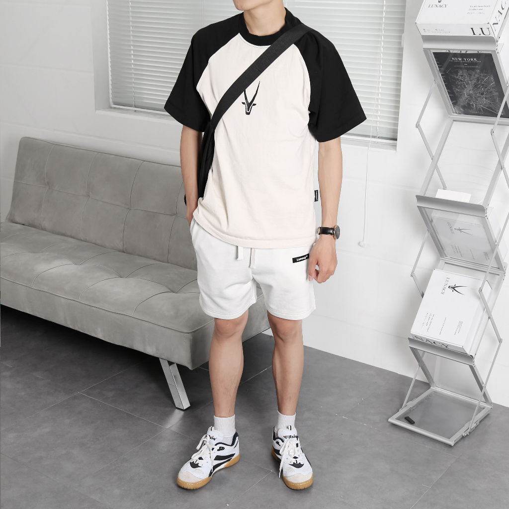 Quần Short Unisex in tag cao su Nam Nữ Oversize phong cách đường phố LUNACY