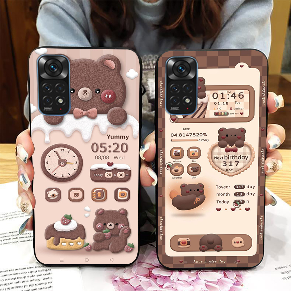 Ốp lưng Xiaomi redmi note 11 4g / redmi note 11s / redmi note 11 pro 5g  in hình gấu nâu  cute họa tiết.in hình ngà