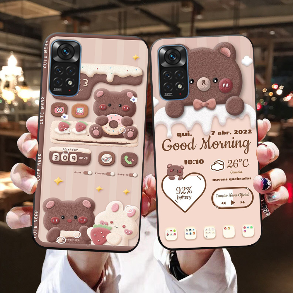 Ốp lưng Xiaomi redmi note 11 4g / redmi note 11s / redmi note 11 pro 5g  in hình gấu nâu  cute họa tiết.in hình ngà