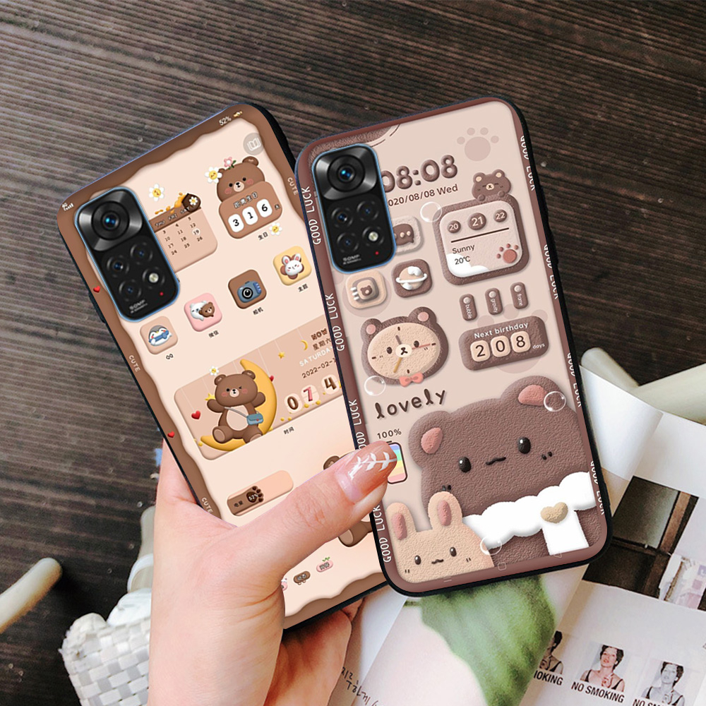 Ốp lưng Xiaomi redmi note 11 4g / redmi note 11s / redmi note 11 pro 5g  in hình gấu nâu  cute họa tiết.in hình ngà