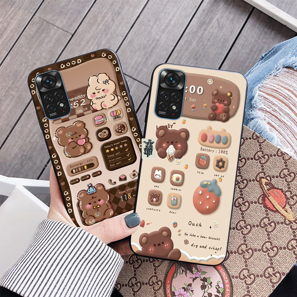 Ốp lưng Xiaomi redmi note 11 4g / redmi note 11s / redmi note 11 pro 5g  in hình gấu nâu  cute họa tiết.in hình ngà
