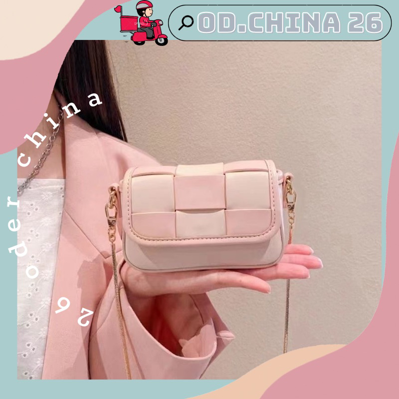TÚI ĐEO CHÉO MINI HỒNG KẺ SIU XINH