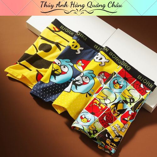 (QC36) Quần sịp đùi cho bé và người lớn, họa tiết in sắc nét, co giãn - Hàng Quảng Châu