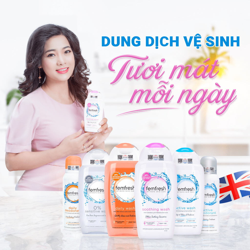 Combo Ngăn Ngừa Các Vấn Đề Phụ Khoa, DDVS Femfresh Soothing Wash & Xịt Thơm Mát Femfresh Deodorant Spray 125ml