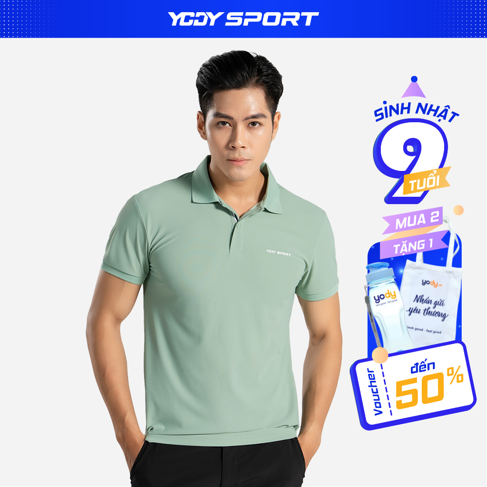 Áo polo thể thao nam YODY airycool mềm mịn thông thoáng thấm hút mồ hôi tốt SAM5039