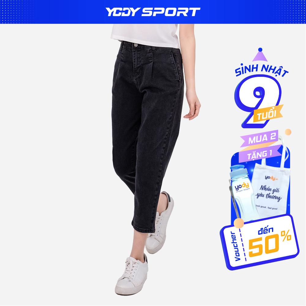 Quần jean baggy nữ YODY lưng cao co giãn tốt tôn dáng phù hợp công sở QJN3076