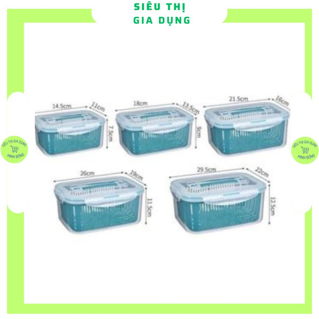 Hộp đựng thực phẩm bảo quản, Bộ set 5 rổ hôp đựng đồ tủ lạnh đa năng thông minh cao cấp