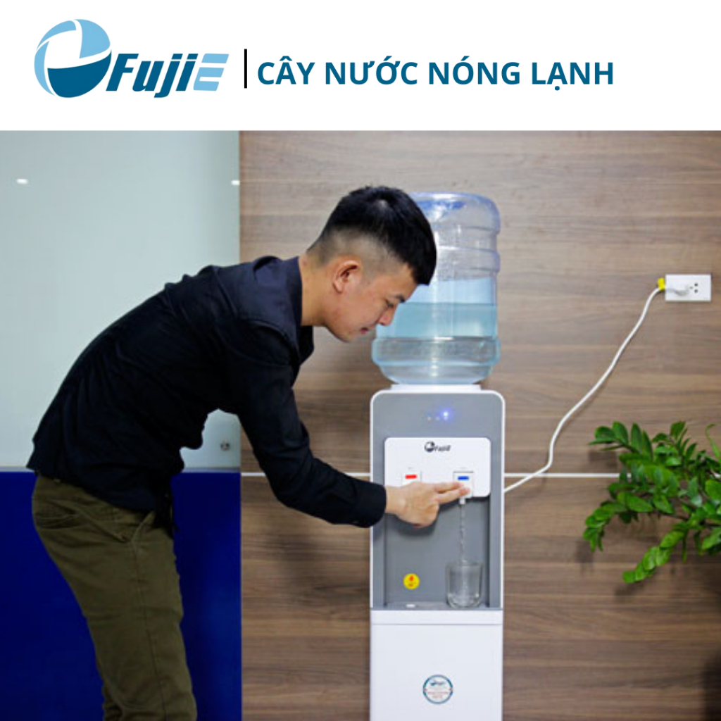 Cây nước nóng lạnh FujiE WD1900E nhập khẩu chính hãng, làm nước nóng lạnh nhanh chóng, bảo hành 24 tháng toàn quốc