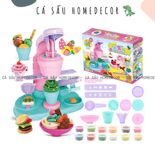Đồ Chơi Bé Gái Làm Kem Đất Nặn Đất Sét Dẻo Chơi Đồ Hàng Giao Hỏa Tốc