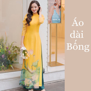 Áo dài thiết kế bốn tà kèm quần may sẵn cao cấp