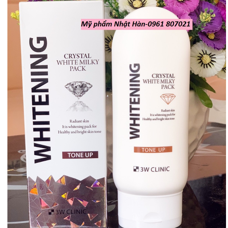 Dưỡng ủ trắng body 3W Clinic Whitening Crystal White Milky Pack Tone Up 200ml