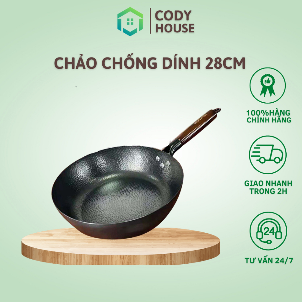 Chảo chống dính size 28cm - CTF1, chảo sâu lòng Nhật Bản cao cấp CODY HOUSE