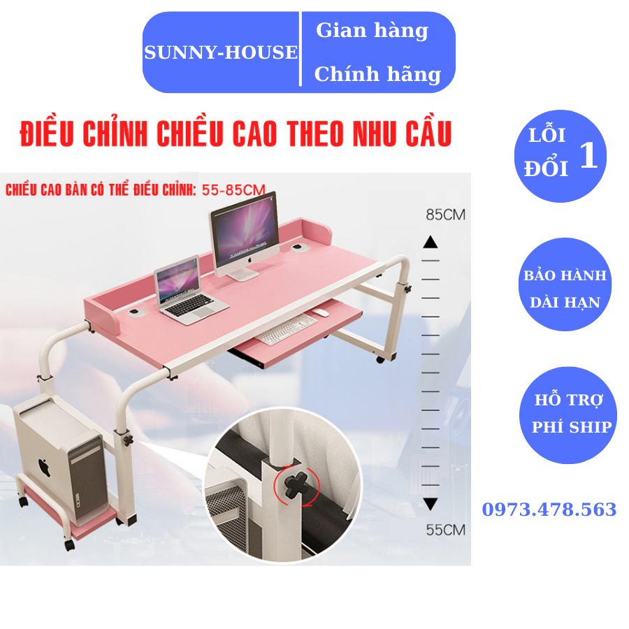 Bàn làm việc,Bàn học di động nâng hạ cao thấp có ngăn kéo mặt gỗ cao cấp khung thép chịu lực,kích thước 120*45cm | BigBuy360 - bigbuy360.vn