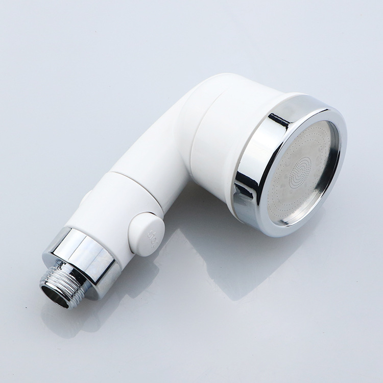 Đầu vòi sen, tay sen tăng áp MINI nhựa ABS siêu bền màu trắng sữa có nút bật tắt nước trên thân tiện lợi