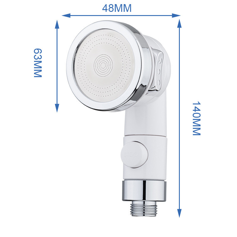 Đầu vòi sen, tay sen tăng áp MINI nhựa ABS siêu bền màu trắng sữa có nút bật tắt nước trên thân tiện lợi