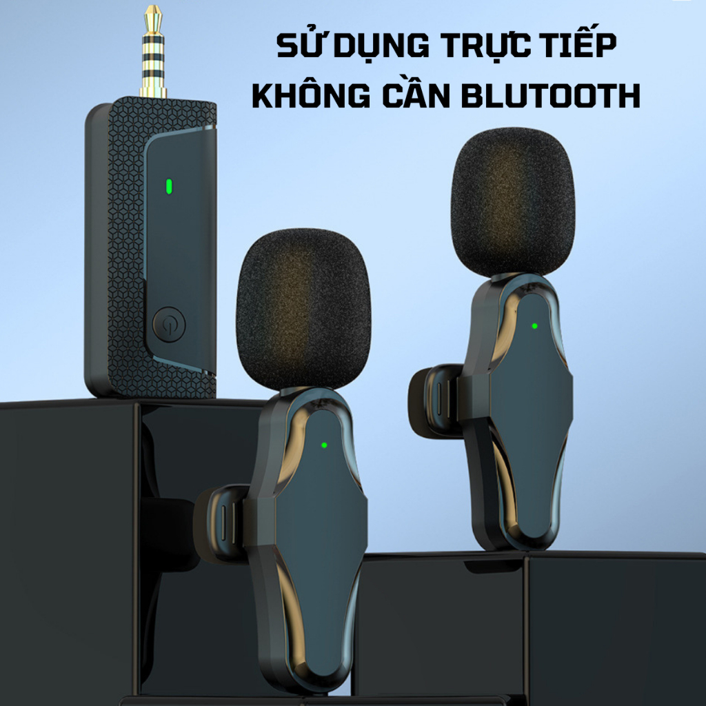 Mic Thu Âm Micro Không Dây Cài Áo Chân 3.5mm Dành Cho Điện Thoại K35Pro