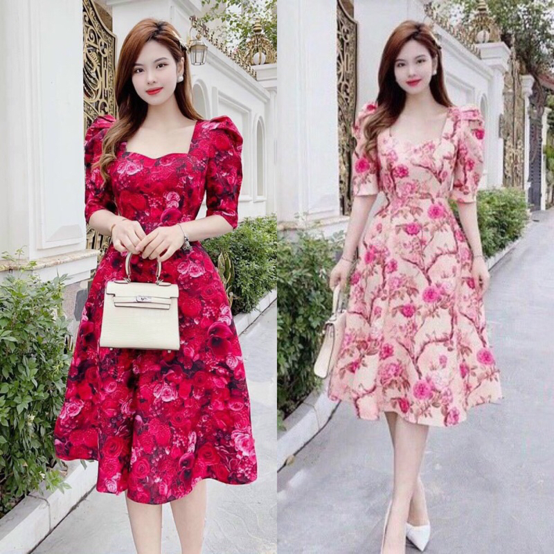 🍒Đầm hoa 3D (Free/big size XL, 2XL)