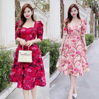🍒đầm hoa 3d