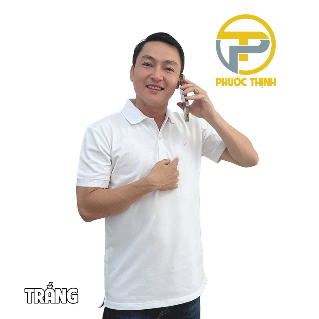 [TRẮNG] Áo Polo Trơn Vải Cá Sấu Cotton Cao Cấp Màu Cực Sang Trọng Lịch Lãm - Phước Thịnh Polo