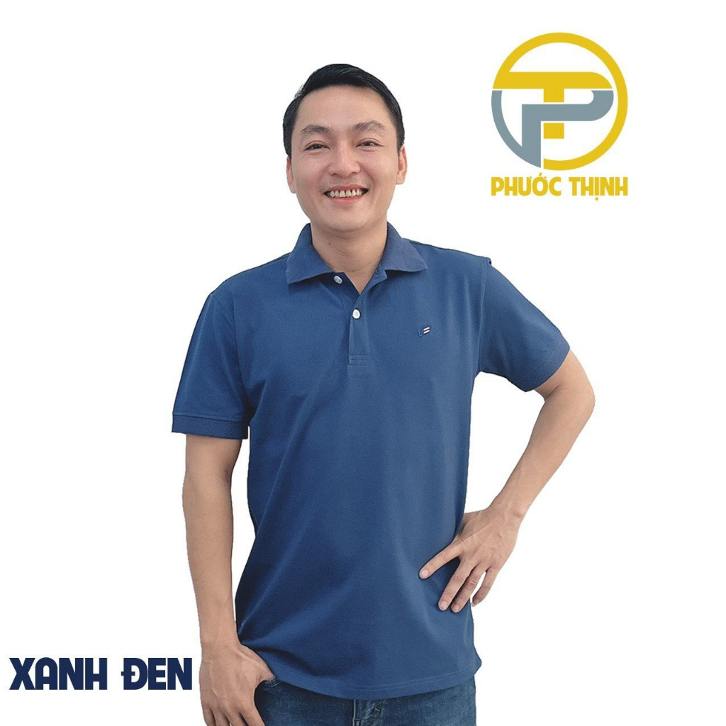 [XANH ĐEN] Áo Polo Trơn Vải Cá Sấu Cotton Cao Cấp Màu Cực Sang Trọng Lịch Lãm - Phước Thịnh Polo