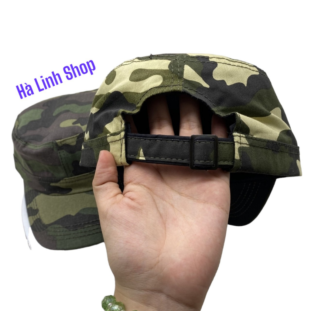 Nón lính rằn ri đầu bằng lưỡi ngắn vải kaki giá xưởng