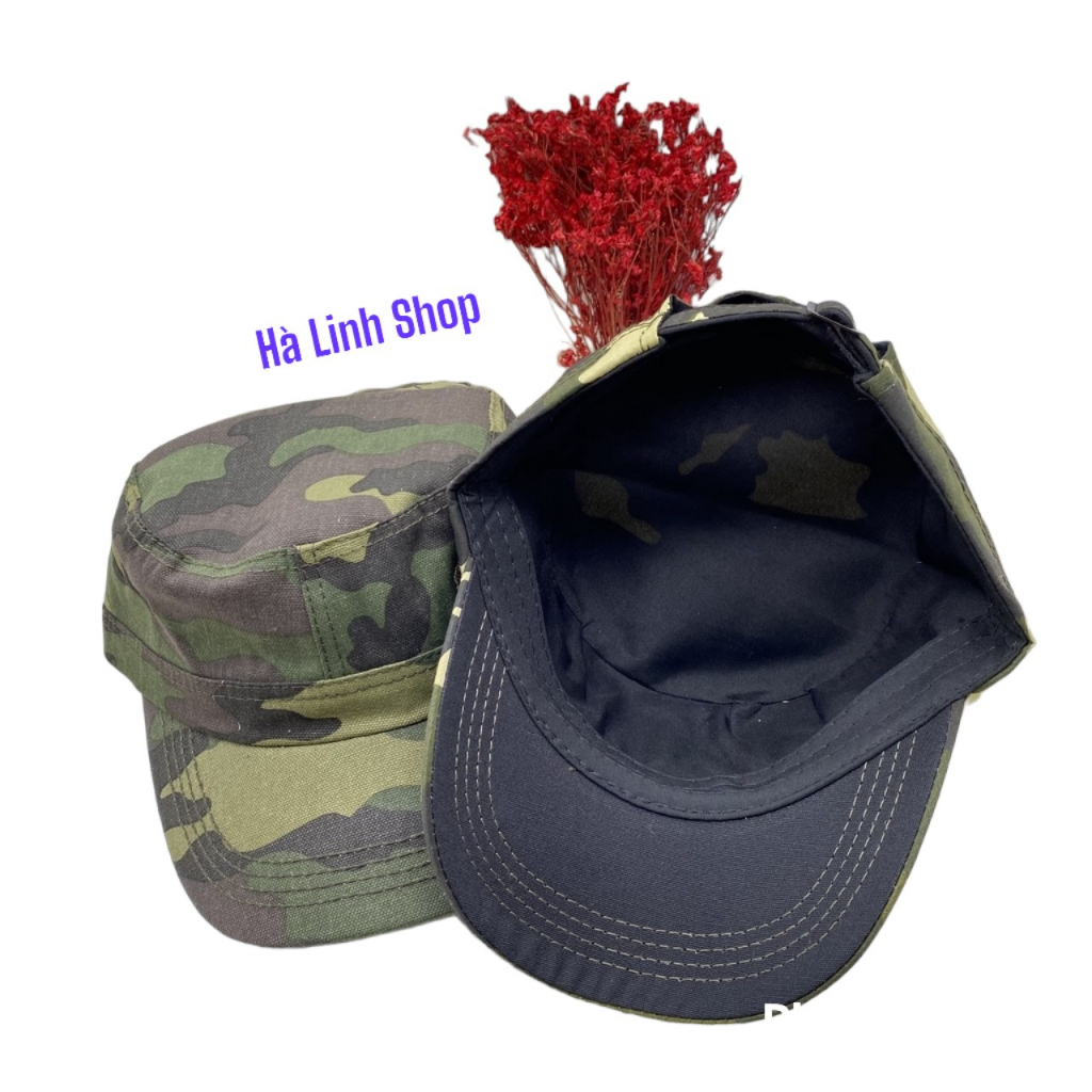 Nón lính rằn ri đầu bằng lưỡi ngắn vải kaki giá xưởng
