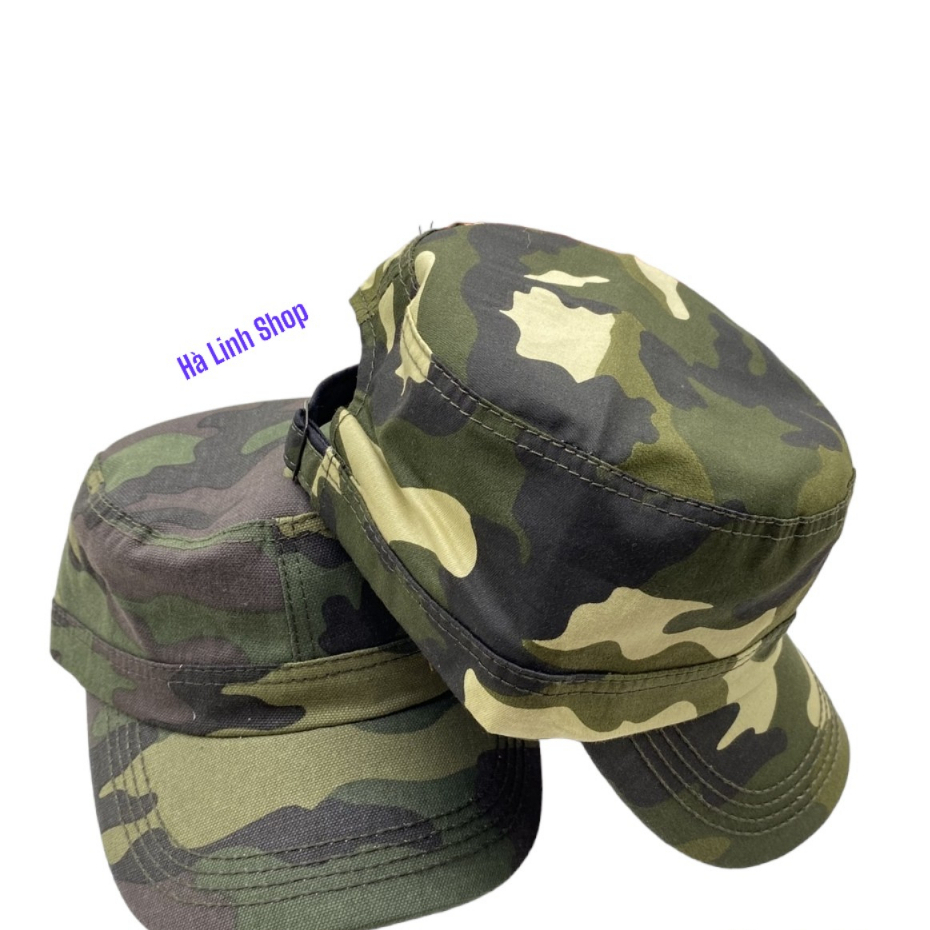 Nón lính rằn ri đầu bằng lưỡi ngắn vải kaki giá xưởng