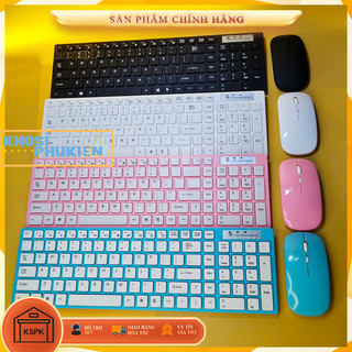 BỘ BÀN PHÍM CHUỘT KHÔNG DÂY GIÁ RẺ TỐT NHẤT MÀU HỒNG MÀU XANH KSPK K530