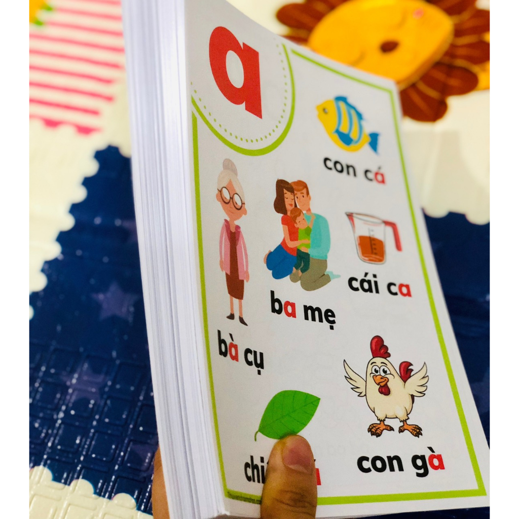 Bảng chữ cái và bài đọc thực hành ghép vần gồm hơn 200 thẻ