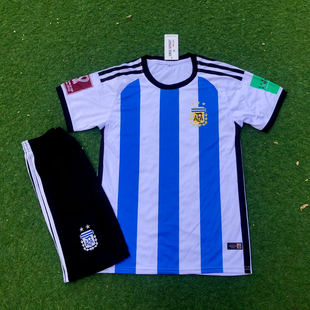 [in tên số áo theo yêu cầu - Áo bóng đá Argentina mới - hàng thun lạnh cao cấp