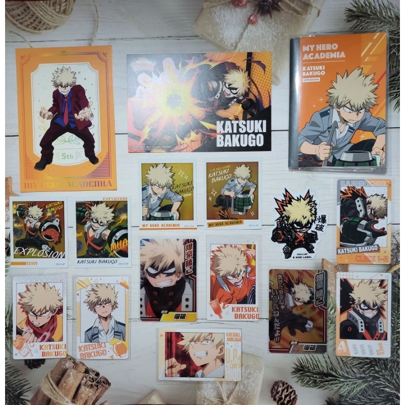 Card snap, metal, postcard, clear file, sổ mini, sticker Katsuki Bakugo-MHA/My Hero Academia