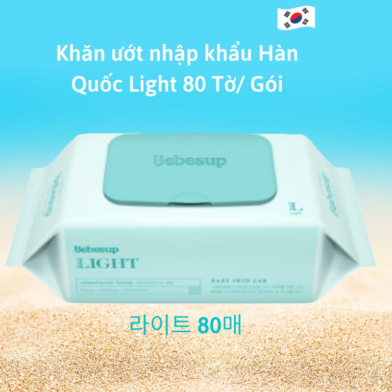 Khăn ướt Bebesup Light 80 Tờ/ Gói Nhập Khẩu Hàn Quốc Thương Hiệu Bebesup