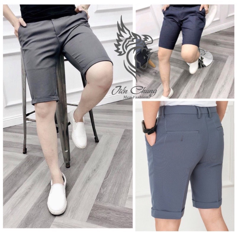 Quần Tây Âu Nam Ngắn, Quần Short Nam ngố tây âu trẻ trung, chất vải co dãn chống nhăn xù, Hàng cao cấp