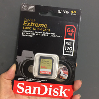 [32GB; 64GB; 128GB; 256GB] Thẻ nhớ SD tốc độ 180Mb/s Sandisk Extreme SDSDXV5