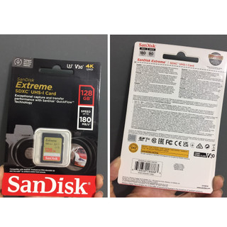[32GB; 64GB; 128GB; 256GB] Thẻ nhớ SD tốc độ 180Mb/s Sandisk Extreme SDSDXV5