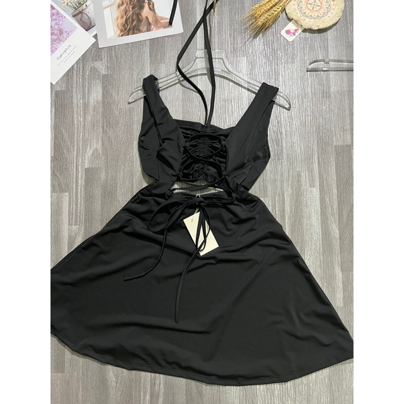 Đầm 2 dây bản hở lưng, váy xoè nữ body dáng xòe không mút dự tiệc  VD986