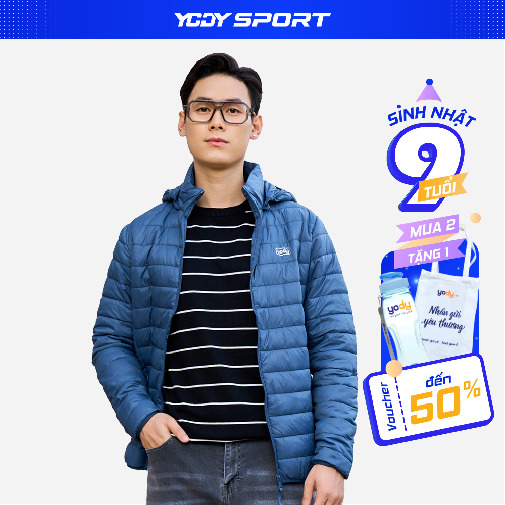 Áo khoác phao nam YODY giữ nhiệt siêu nhẹ chống nước thể thao PHM5001